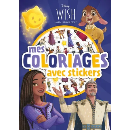 Mes coloriages avec stickers : Wish, Asha et la bonne étoile