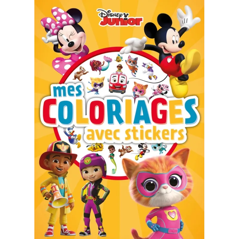 Mes coloriages avec stickers : Disney Junior - Disney - Disney Hachette - Papeterie / Coloriage - ravate.com librairie reunion