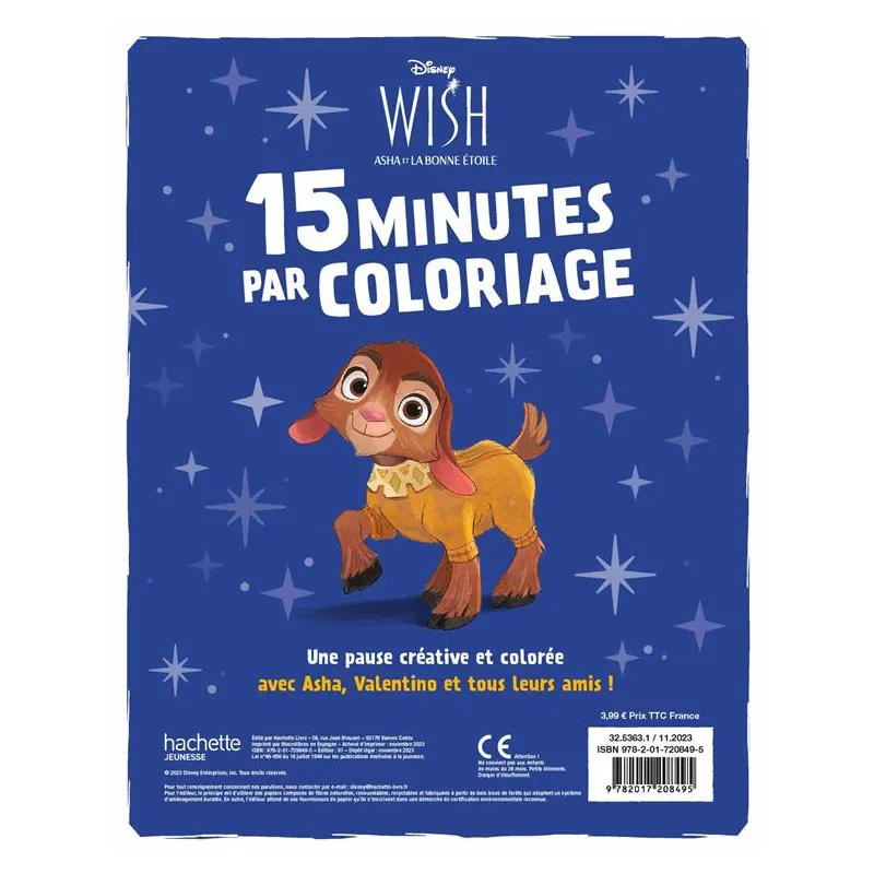 15 minutes par coloriage : Wish, Asha et la bonne étoile - Disney - Disney Hachette - Papeterie / Coloriage - ravate.com...