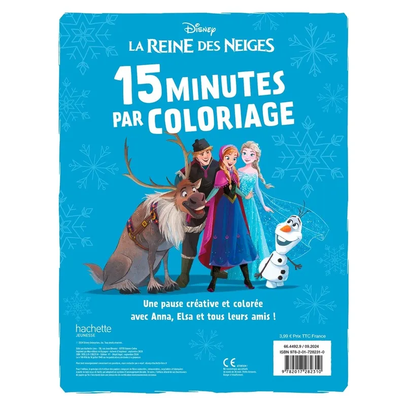 15 minutes par coloriage : La Reine des Neiges - Disney - Disney Hachette - Papeterie / Coloriage - ravate.com librairie reunion
