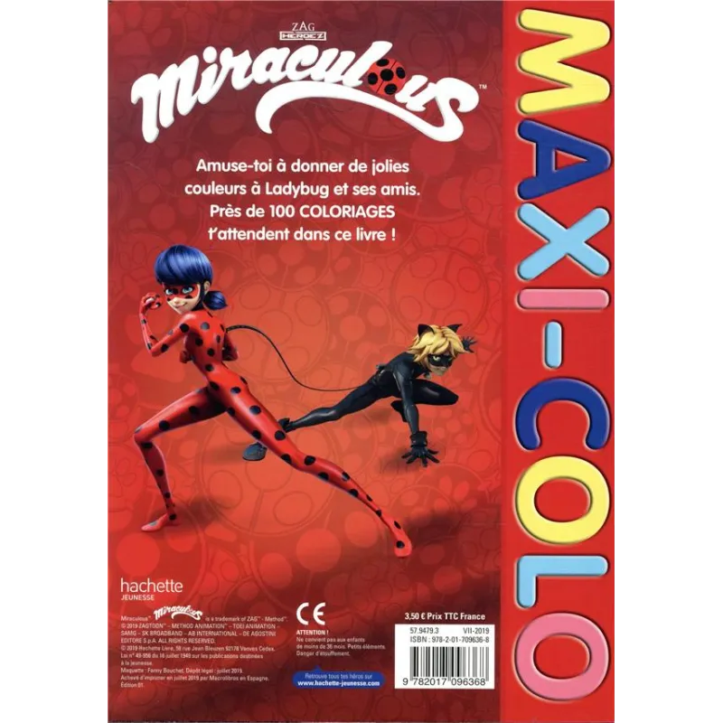 Maxi-colo : miraculous - Collectif - Hachette Jeunesse - Papeterie / Coloriage - ravate.com librairie reunion