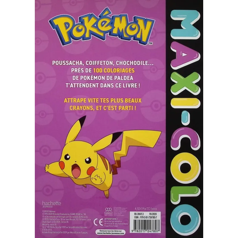 Maxi-colo : Pokémon - Collectif - Hachette Jeunesse - Papeterie / Coloriage - ravate.com librairie reunion