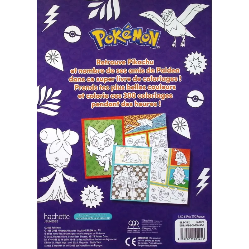 Pokémon : 300 colos - Collectif - Hachette Jeunesse - Papeterie / Coloriage - ravate.com librairie reunion