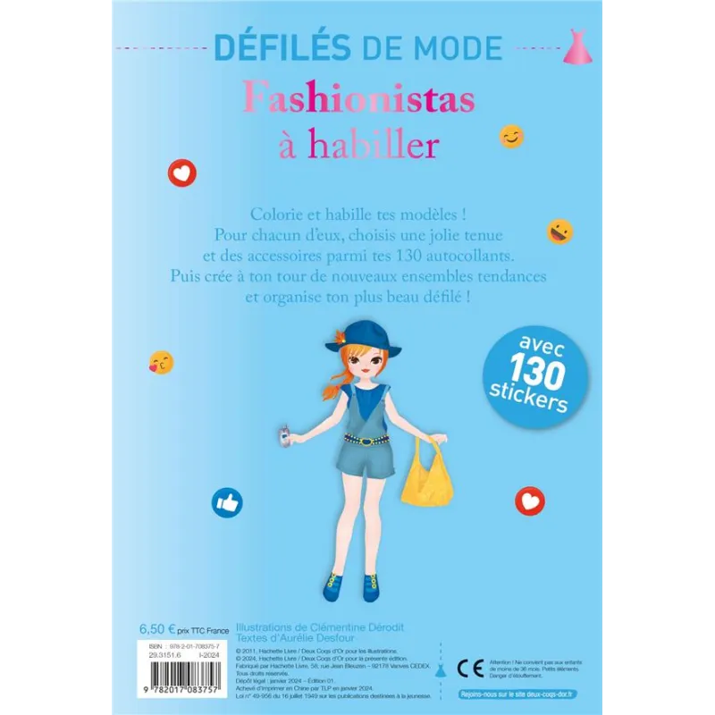 Défilés de mode : Fashionistas à habiller - Clémentine Dérodit - Deux Coqs d - ravate.com librairie reunion