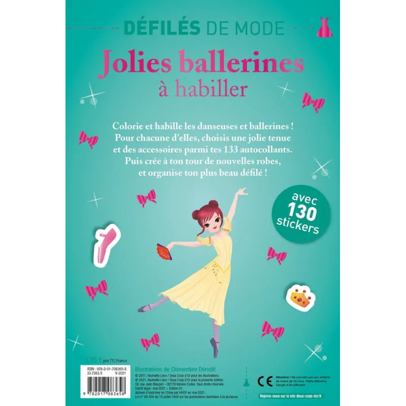 Défilés de mode : jolies ballerines à habiller - Clémentine Dérodit - Éditions Deux Coqs d - ravate.com librairie reunion