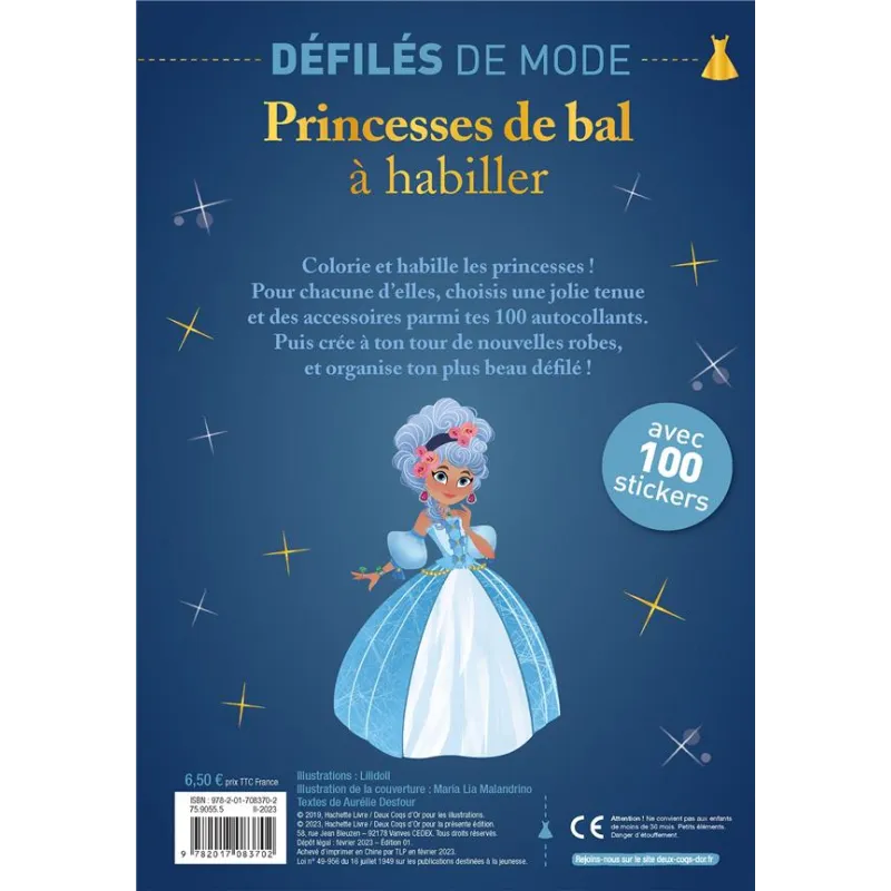 Défilés de mode : princesses de bal à habiller - Lilidoll - Deux Coqs d - ravate.com librairie reunion