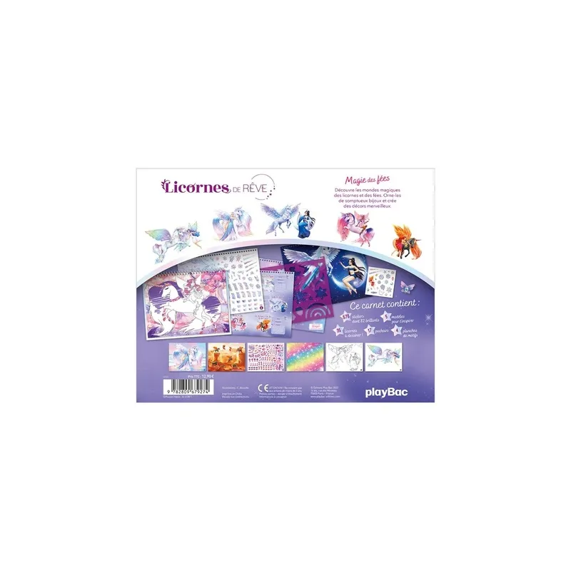 Licornes de rêve : magie des fées : carnet créatif - Christine Alcouffe - Play Bac - Papeterie / Coloriage - ravate.com...