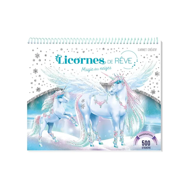Licornes de rêve : magie des neiges : carnet créatif - Christine Alcouffe - Play Bac - Papeterie / Coloriage - ravate.com...