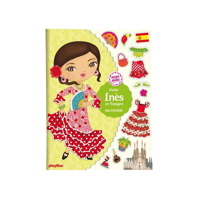Habille Inès en Espagne - Julie Camel - Play Bac - Papeterie / Coloriage - ravate.com librairie reunion