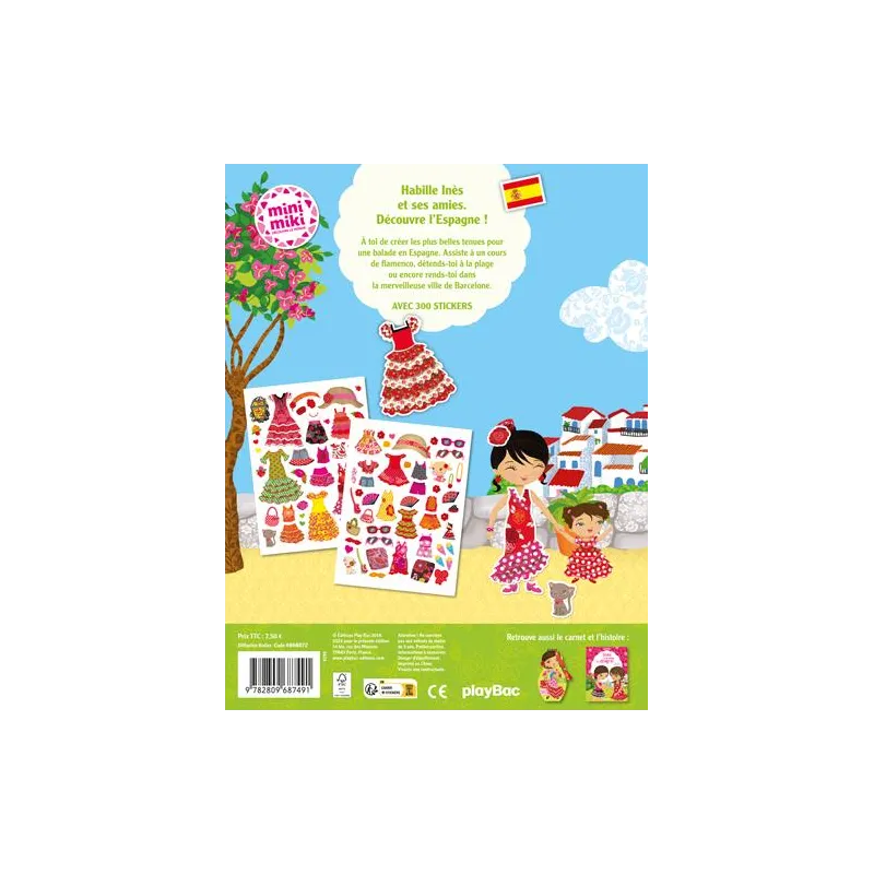 Habille Inès en Espagne - Julie Camel - Play Bac - Papeterie / Coloriage - ravate.com librairie reunion