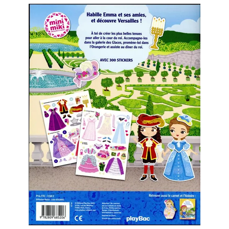 Habille Emma à Versailles - Julie Camel - Play Bac - Papeterie / Coloriage - ravate.com librairie reunion