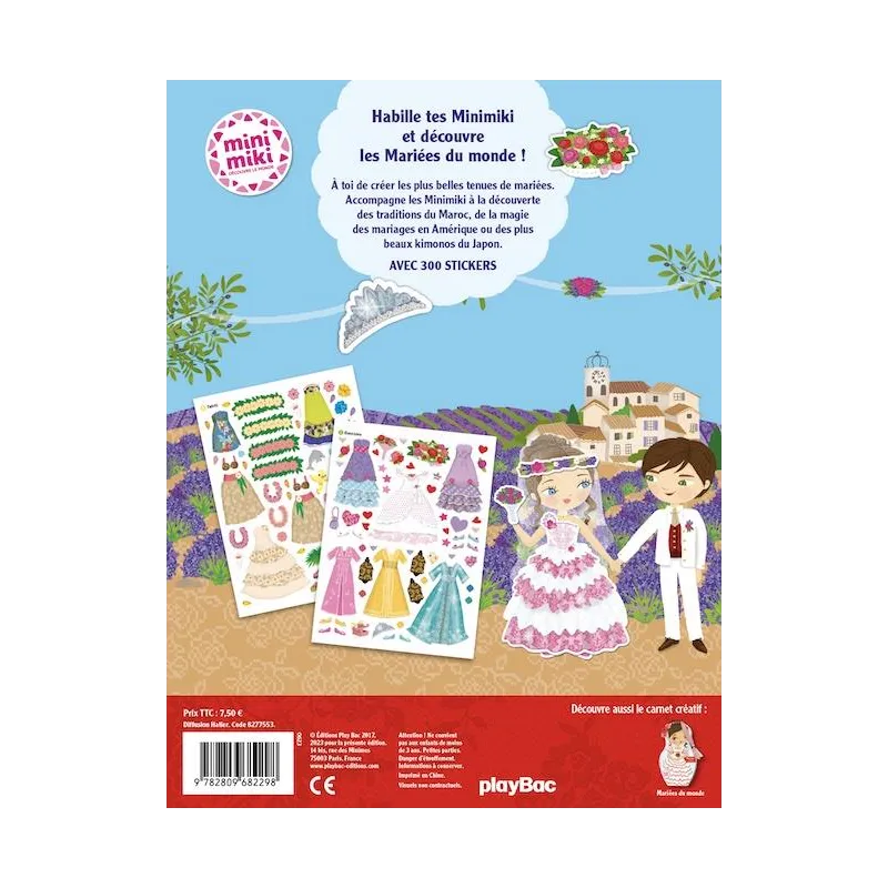 Cahier stickers : mariées du monde - Julie Camel - Play Bac - Papeterie / Coloriage - ravate.com librairie reunion