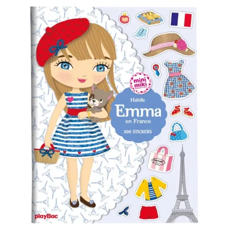 Cahier stickers : habille Emma en France
