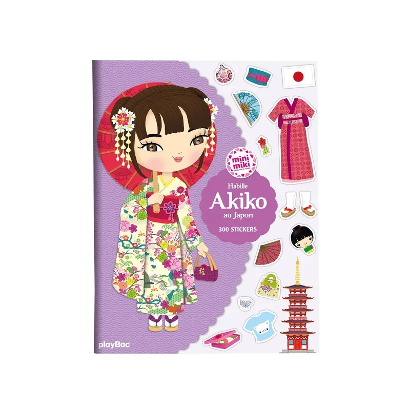 Habille Akiko au Japon - Julie Camel - Play Bac - Papeterie / Coloriage - ravate.com librairie reunion