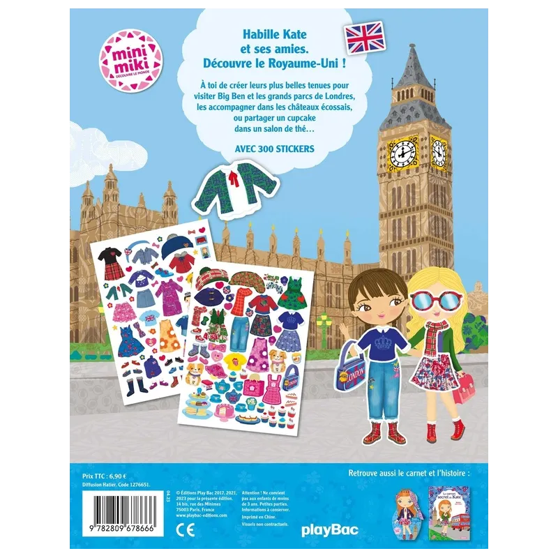 Habille Kate au Royaume-Uni - Julie Camel - Play Bac - Papeterie / Coloriage - ravate.com librairie reunion