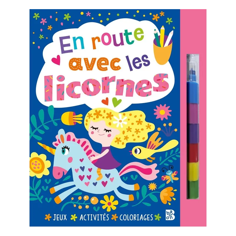 En route avec les licornes - Collectif - Le Ballon - Papeterie / Coloriage - ravate.com librairie reunion