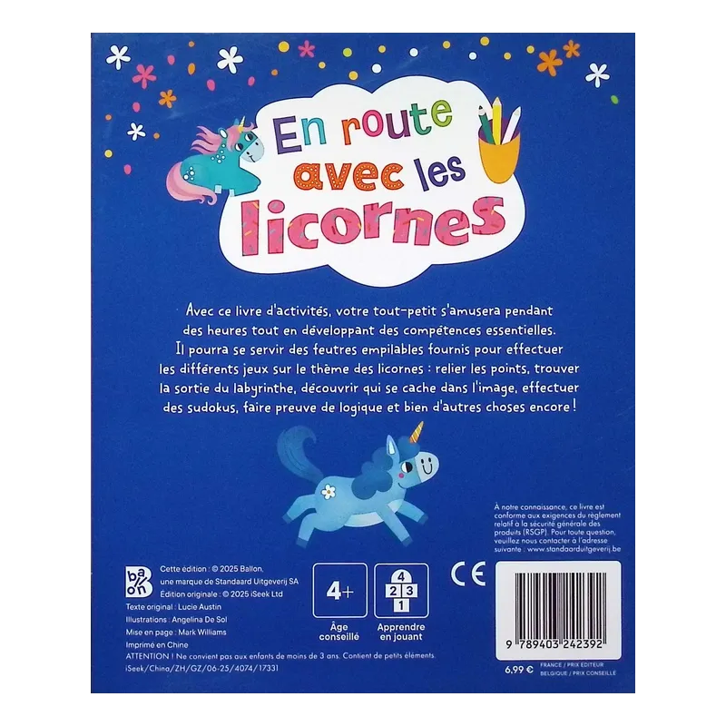 En route avec les licornes - Collectif - Le Ballon - Papeterie / Coloriage - ravate.com librairie reunion