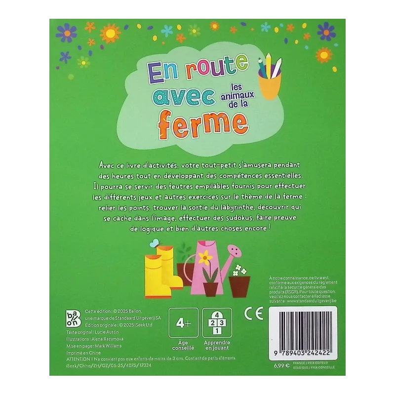 En route avec les animaux de la ferme - Collectif - Le Ballon - Papeterie / Coloriage - ravate.com librairie reunion