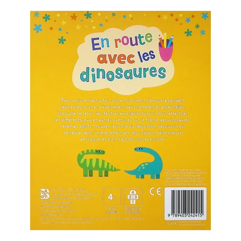 En route avec les dinosaures - Collectif - Le Ballon - Papeterie / Coloriage - ravate.com librairie reunion