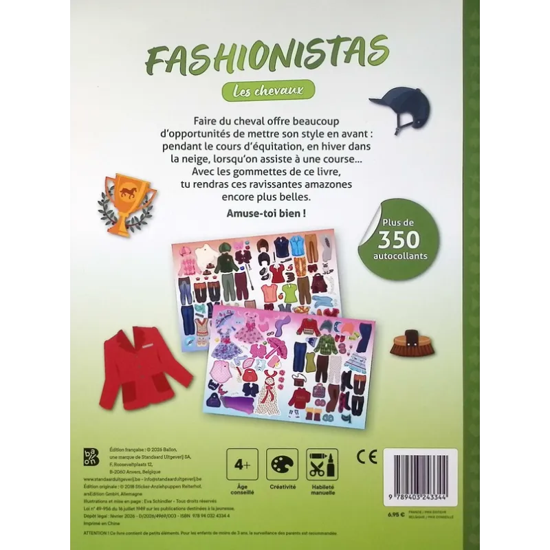 Fashionistas : Les chevaux - Collectif - Le Ballon - Papeterie / Coloriage - ravate.com librairie reunion