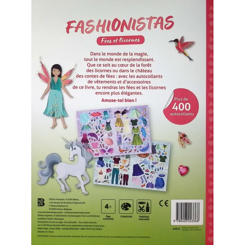 Fashionistas : Fées et licornes - Collectif - Le Ballon - Papeterie / Coloriage - ravate.com librairie reunion