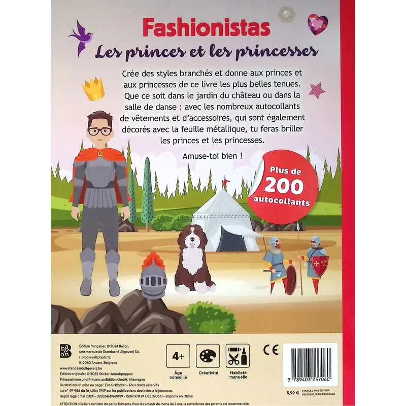 Fashionistas : Les princes et les princesses ; Effet brillant - Collectif - Le Ballon - Papeterie / Coloriage - ravate.com...