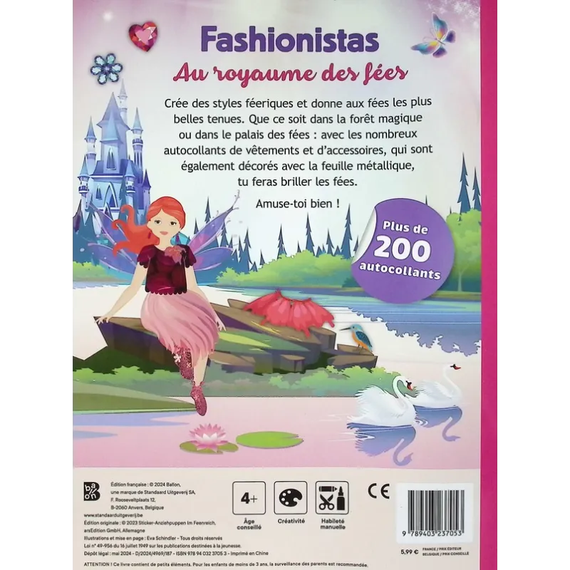 Fashionistas : Au royaume des fées ; Effet brillant - Collectif - Le Ballon - Papeterie / Coloriage - ravate.com librairie...