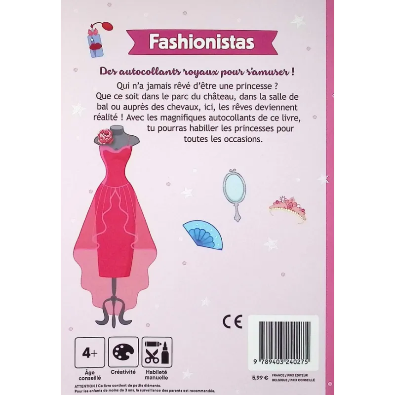 Mini fashionistas : Les princesses - Collectif - Le Ballon - Papeterie / Coloriage - ravate.com librairie reunion