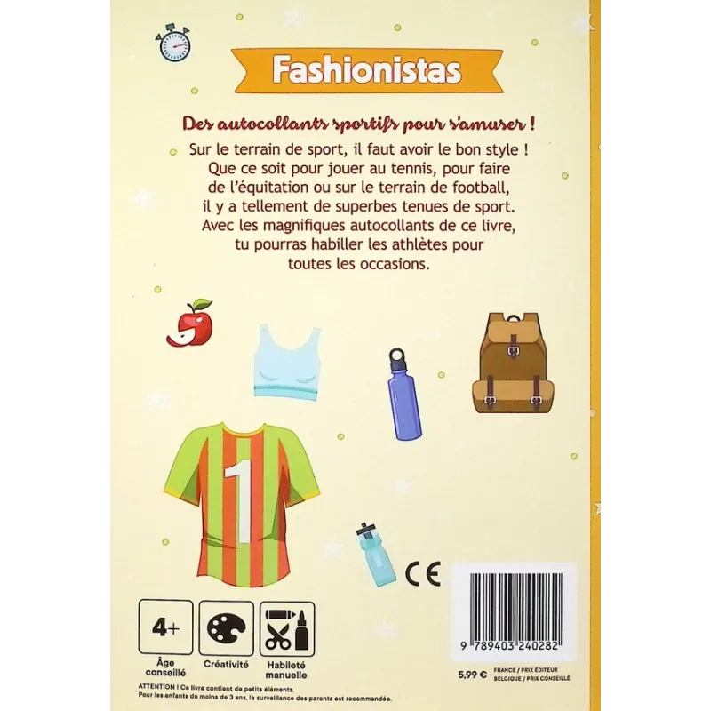 Mini fashionistas : Les sports - Collectif - Le Ballon - Papeterie / Coloriage - ravate.com librairie reunion