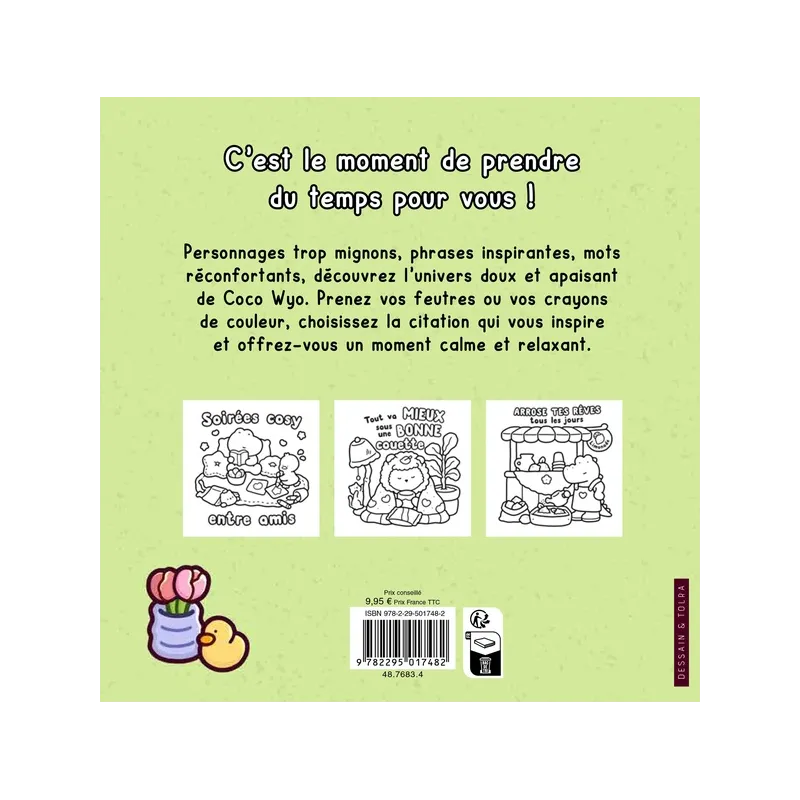 Petits mots cosy : Coloriages mignons et cocooning ; 45 citations à colorier - Coco Wyo - Dessain et Tolra - Papeterie /...