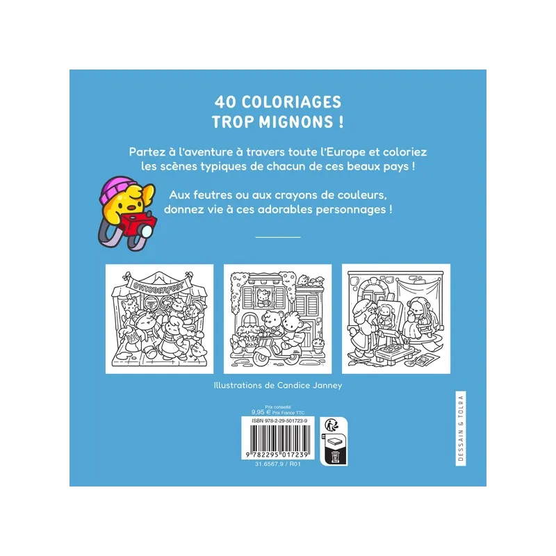 Europe cosy : Coloriages fun et mignons - Jade Summer - Dessain et Tolra - Papeterie / Coloriage - ravate.com librairie reunion