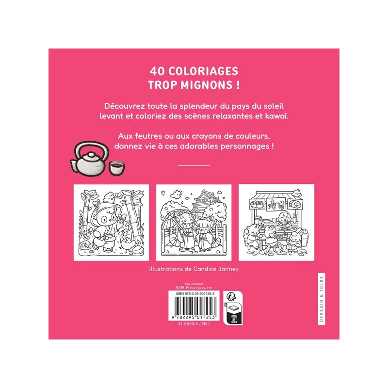 Japon cosy : Coloriages zen et mignons - Jade Summer - Dessain et Tolra - Papeterie / Coloriage - ravate.com librairie reunion