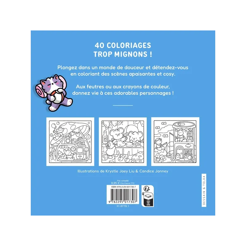 Doux et cosy : Coloriages chaleureux et trop mignons ! - Jade Summer - Dessain et Tolra - Papeterie / Coloriage - ravate.com...