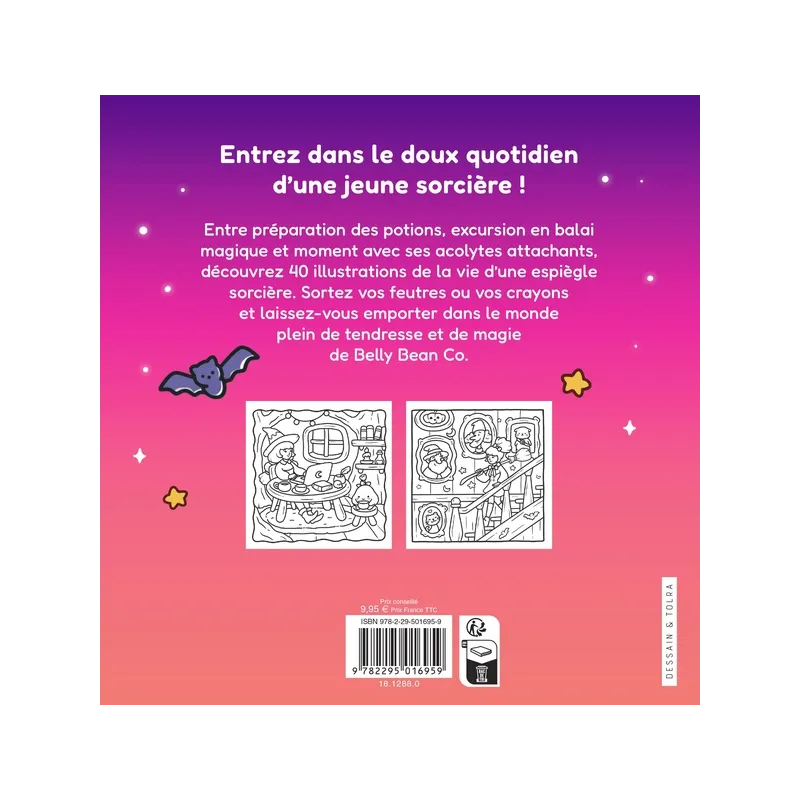 Cosy witchy : Coloriages mignons pleins de magie ! - BellyBean - Dessain et Tolra - Papeterie / Coloriage - ravate.com...