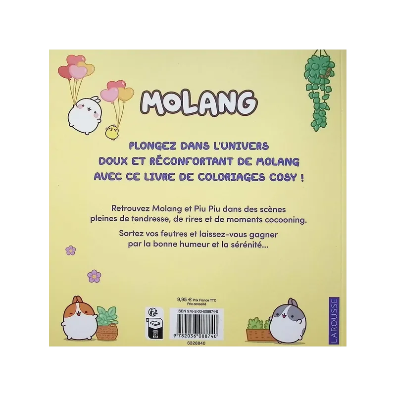 Molang : Cosy coloriages - Collectif - Larousse - Papeterie / Coloriage - ravate.com librairie reunion
