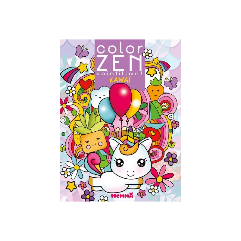 Color Zen : scintillant : Kawaï - Collectif - Hemma - Papeterie / Coloriage - ravate.com librairie reunion