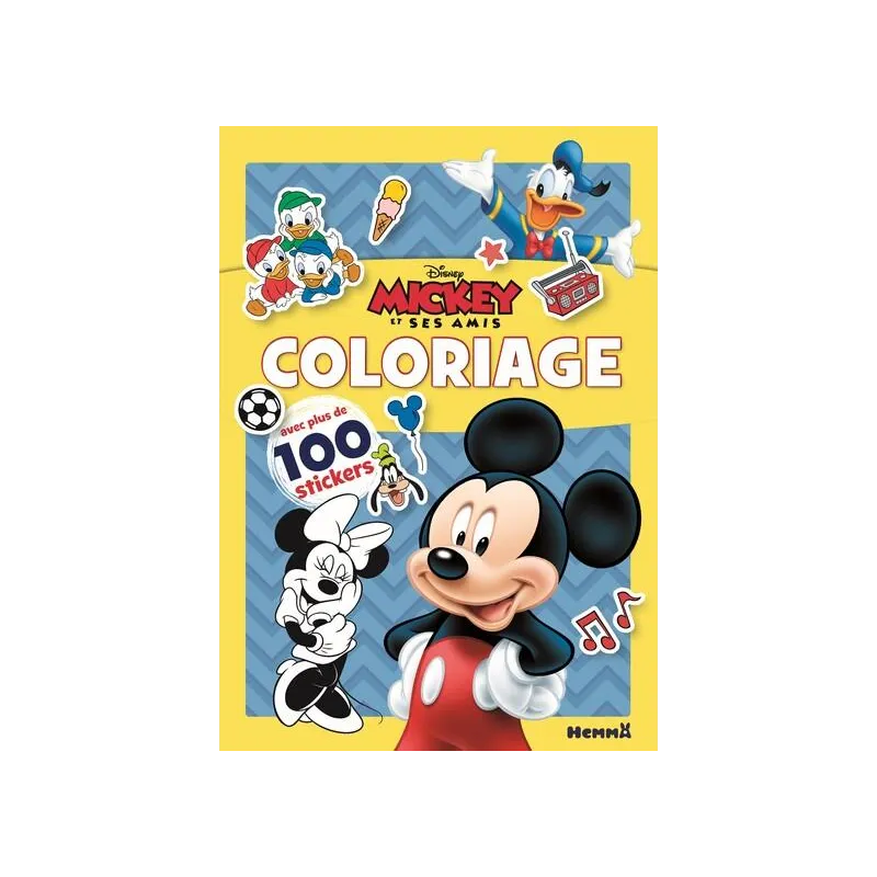 Coloriage avec stickers : Mickey et ses amis : Mickey - Disney - Hemma - Papeterie / Coloriage - ravate.com librairie reunion