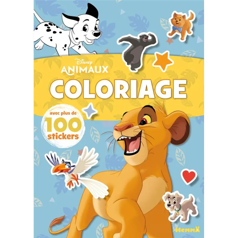 Coloriage avec stickers : Disney animaux : Roi Lion - Disney - Hemma - Papeterie / Coloriage - ravate.com librairie reunion