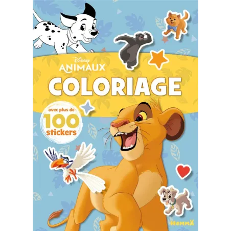 Coloriage avec stickers : Disney animaux : Roi Lion