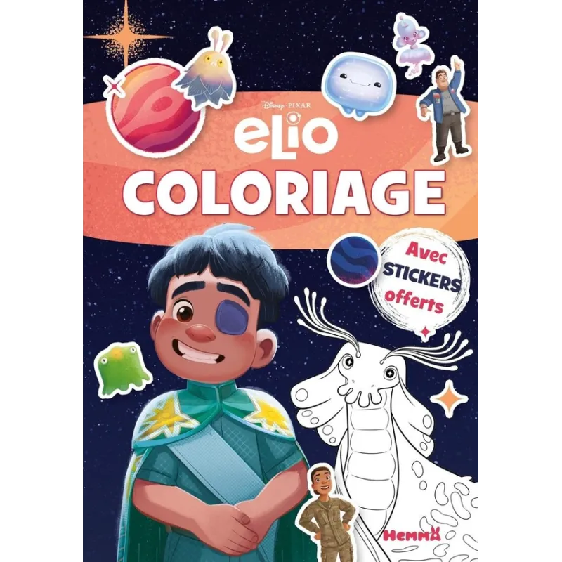 Coloriage avec stickers : Elio - Disney Pixar - Hemma - Papeterie / Coloriage - ravate.com librairie reunion
