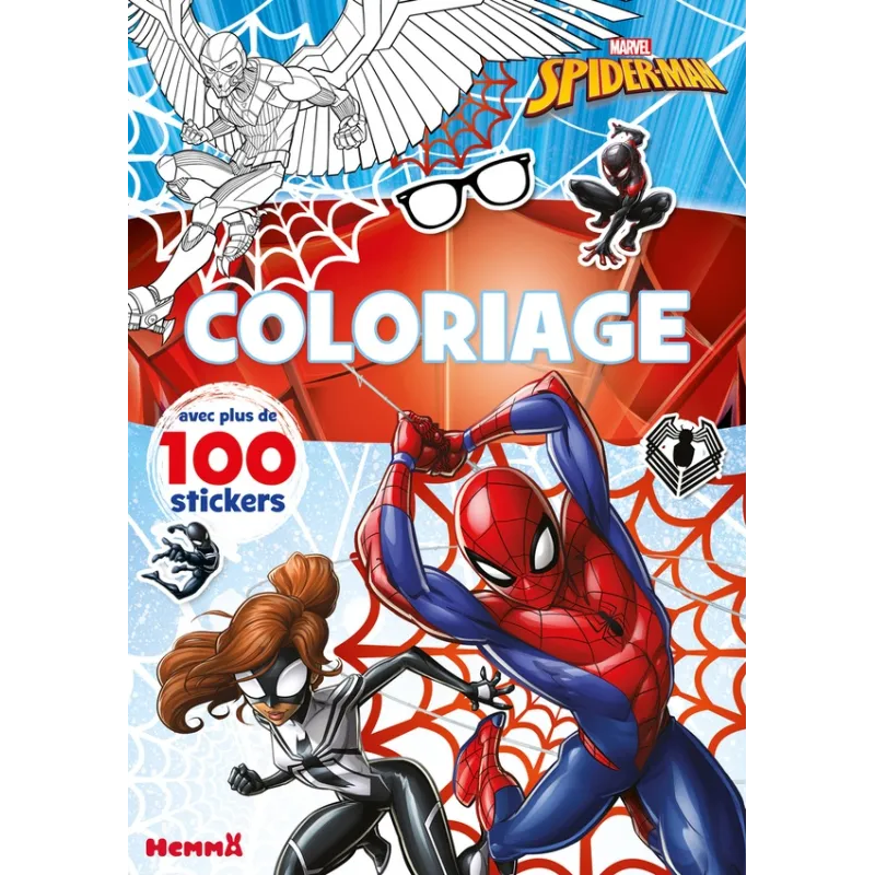 Coloriage avec stickers : Spider-Man : Spider-Man et Spider-Girl - Marvel - Hemma - Papeterie / Coloriage - ravate.com...