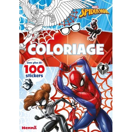 Coloriage avec stickers : Spider-Man : Spider-Man et Spider-Girl