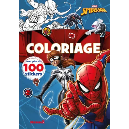 Coloriage avec stickers : Spider-Man : Spider-Man et Spider-Girl