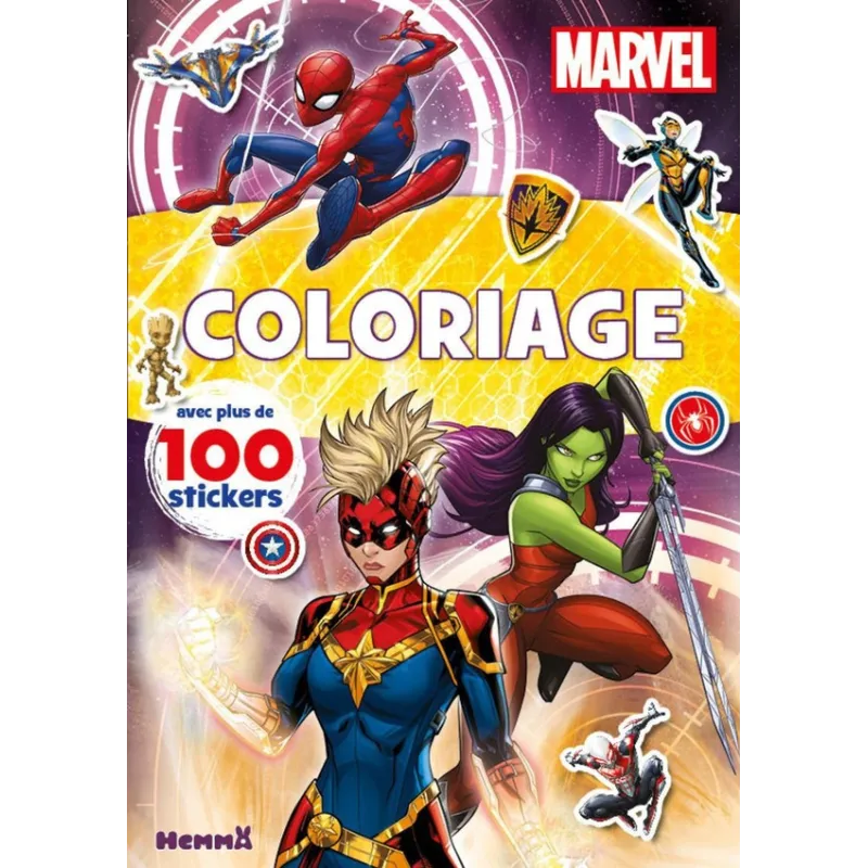 Coloriage avec stickers : Captain Marvel et Gamora - Marvel - Hemma - Papeterie / Coloriage - ravate.com librairie reunion