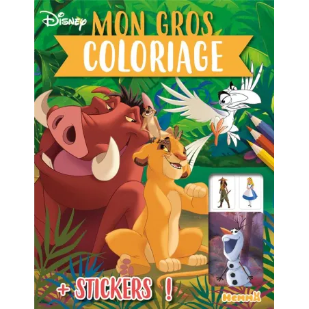 Mon gros coloriage + stickers ! : Simba, Pumbaa et Zazu
