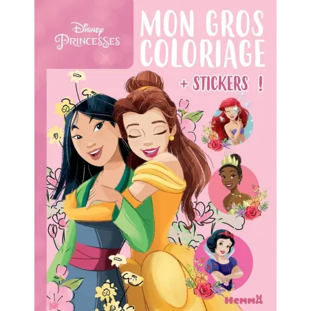 Mon gros coloriage + stickers ! : Disney Princesses : Mulan et Belle