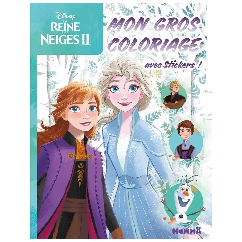 Mon gros coloriage + stickers ! : La Reine des Neiges 2 : fond forêt - Disney - Hemma - Papeterie / Coloriage - ravate.com...