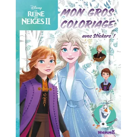 Mon gros coloriage + stickers ! : La Reine des Neiges 2 : fond forêt