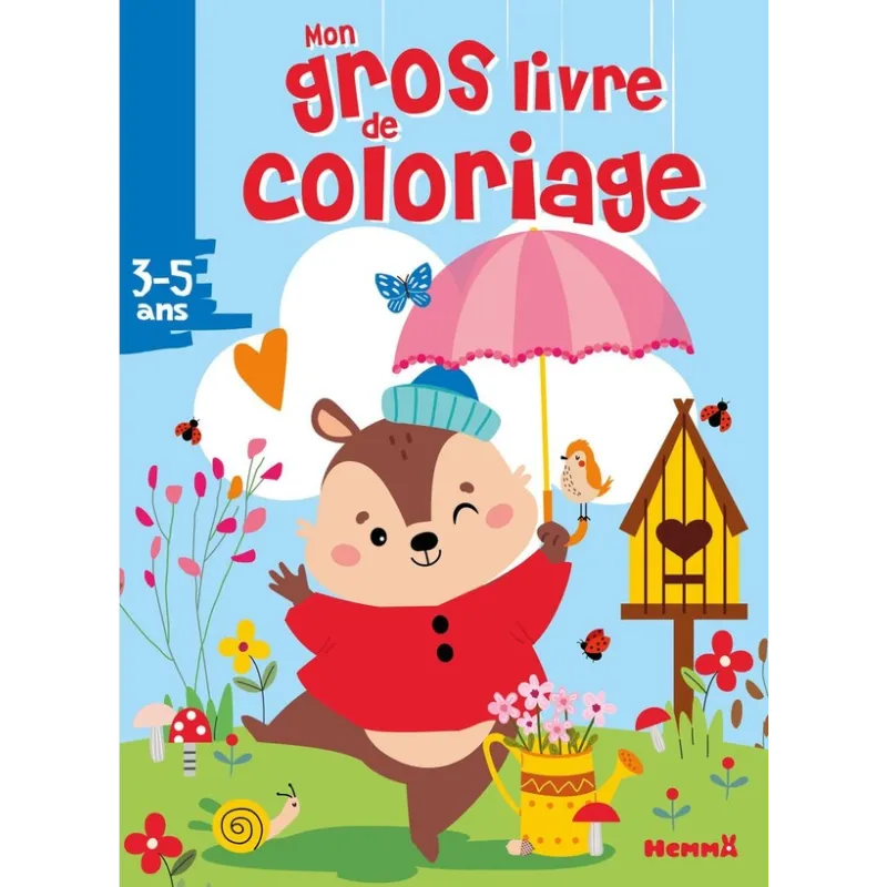 Mon gros livre de coloriage : Écureuil ombrelle - Collectif - Hemma - Papeterie / Coloriage - ravate.com librairie reunion
