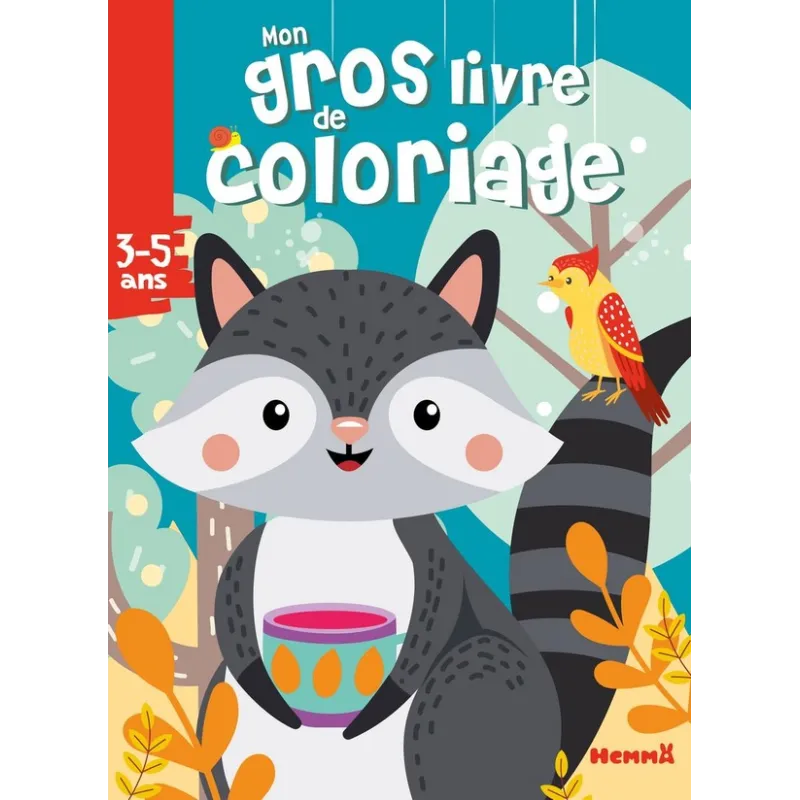 Mon gros livre de coloriage : raton laveur : 3/5 ans - Collectif - Hemma - Papeterie / Coloriage - ravate.com librairie reunion